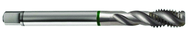 M10x1.25 6H 3-Flute Cobalt Green Ring Semi-Bottoming 40 degree Spiral Flute Tap-Bright - Eagle Tool & Supply