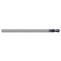 ‎3/16″ Dia. × 1/8″ Shank × 9/32″ DOC × 2-1/2″ OAL, Carbide AlTiN, 2 Flute, Ballnose End Mill