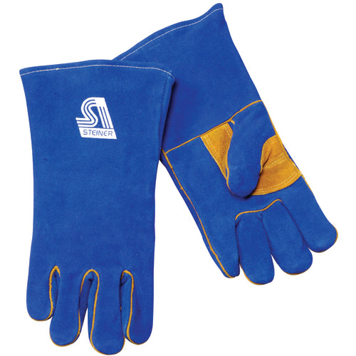 14″ Side Split Cow Hide Welding Gloves - Foam Lined Back - Brown - Eagle Tool & Supply