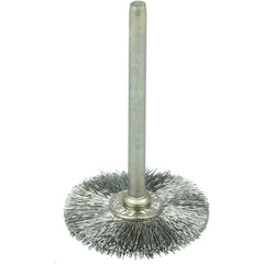 1″ Miniature Wire Wheel, .005″ Stainless Steel Fill, 1/8″ Stem - Eagle Tool & Supply