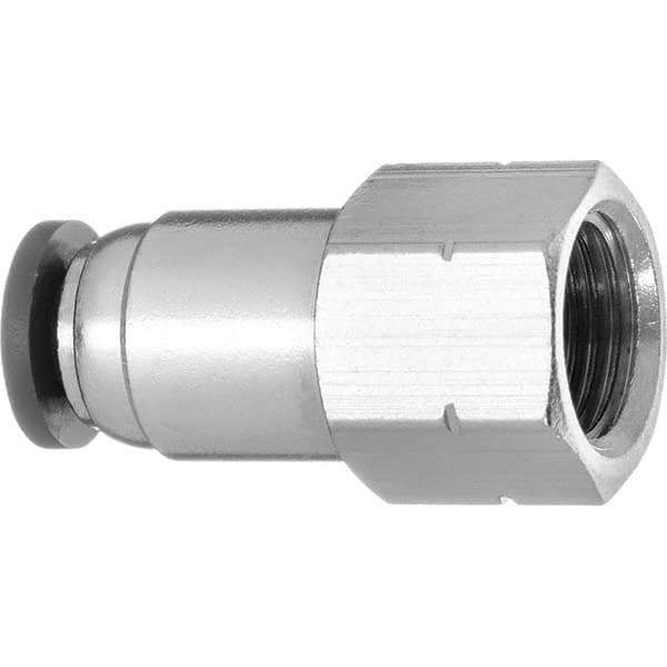 Value Collection - 1/4" OD, NPT Female, Nylon Push-to-Connect Female Connector - 150 Max psi, Black - Eagle Tool & Supply