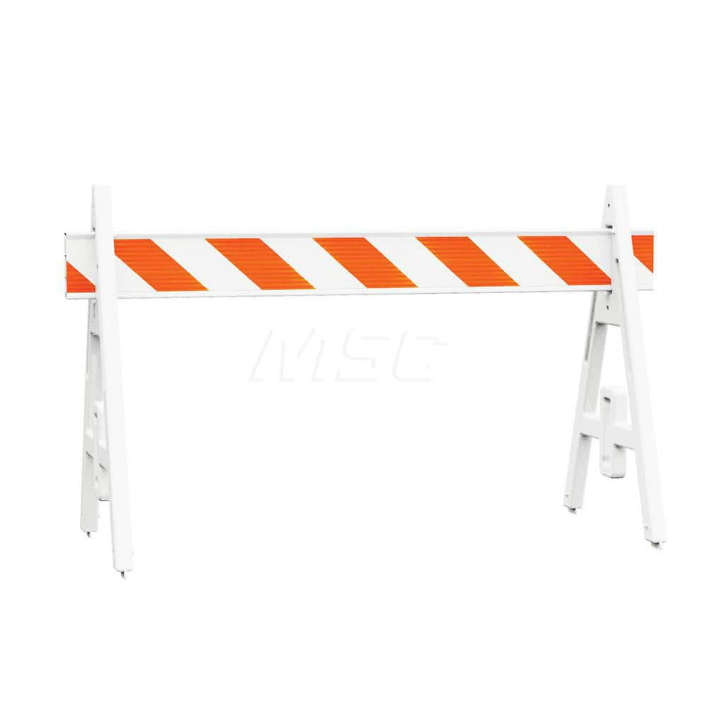 Traffic Barricades; Type: A-Frame; Barricade Height (Inch): 42; Material: Plastic; Barricade Width (Inch): 28; Reflective: Yes; Compliance: None; Color: White; Weight (Lb.): 5.0000; Top Panel Height (Inch): 8; Top Panel Width (Inch): 96; Additional Inform