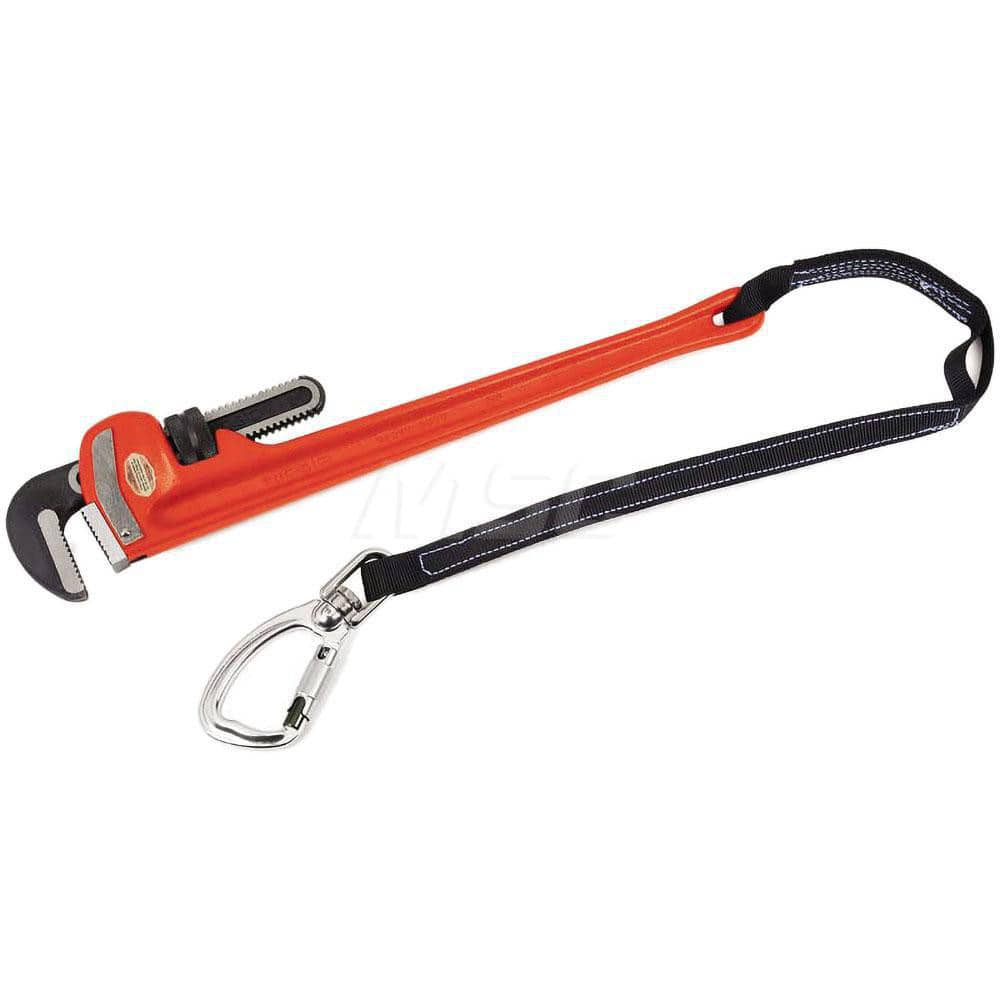 Tethered Pipe Wrench: 18″ OAL, Cast Iron 2-9/16″ Max Pipe Capacity