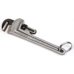 Tethered Pipe Wrench: 10″ OAL, Aluminum 1-1/2″ Max Pipe Capacity