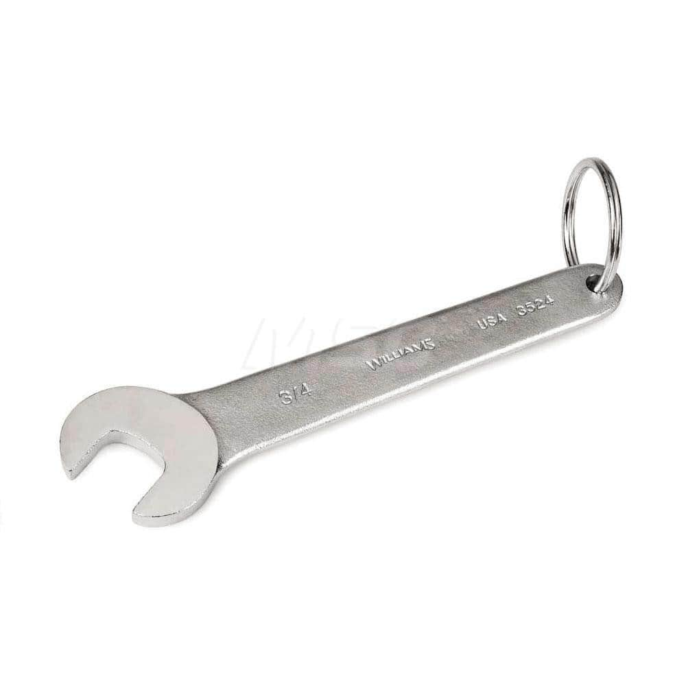 Tethered, Service & Open End Wrench: Open End Head, 15/16″ 6-7/8″ OAL, Steel, Chrome-Plated