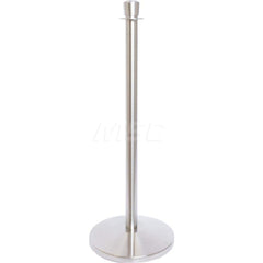 Free Standing Barrier Post: 40″ High, 2-1/2″ Dia, Steel Post Acrylonitrile Butadiene Styrene Plastic, Concrete & Stainless Steel Round & Standard Base, Black