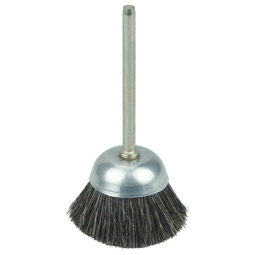 1″ Miniature Cup Brush, Soft Hair Fill, 1/8″ Stem - Eagle Tool & Supply