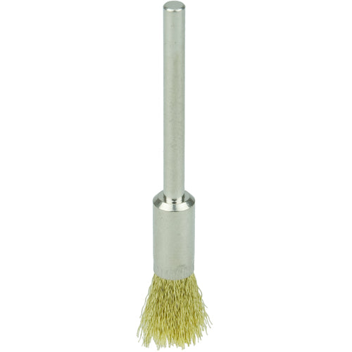 1/4″ Miniature Wire End Brush, .005″ Brass Fill, 1/8″ Stem - Eagle Tool & Supply