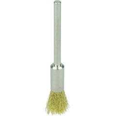 1/4″ Miniature Wire End Brush, .005″ Brass Fill, 1/8″ Stem - Eagle Tool & Supply
