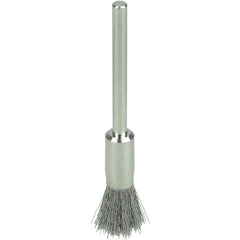1/4″ Miniature Wire End Brush, .005″ Stainless Steel Fill, 1/8″ Stem - Eagle Tool & Supply