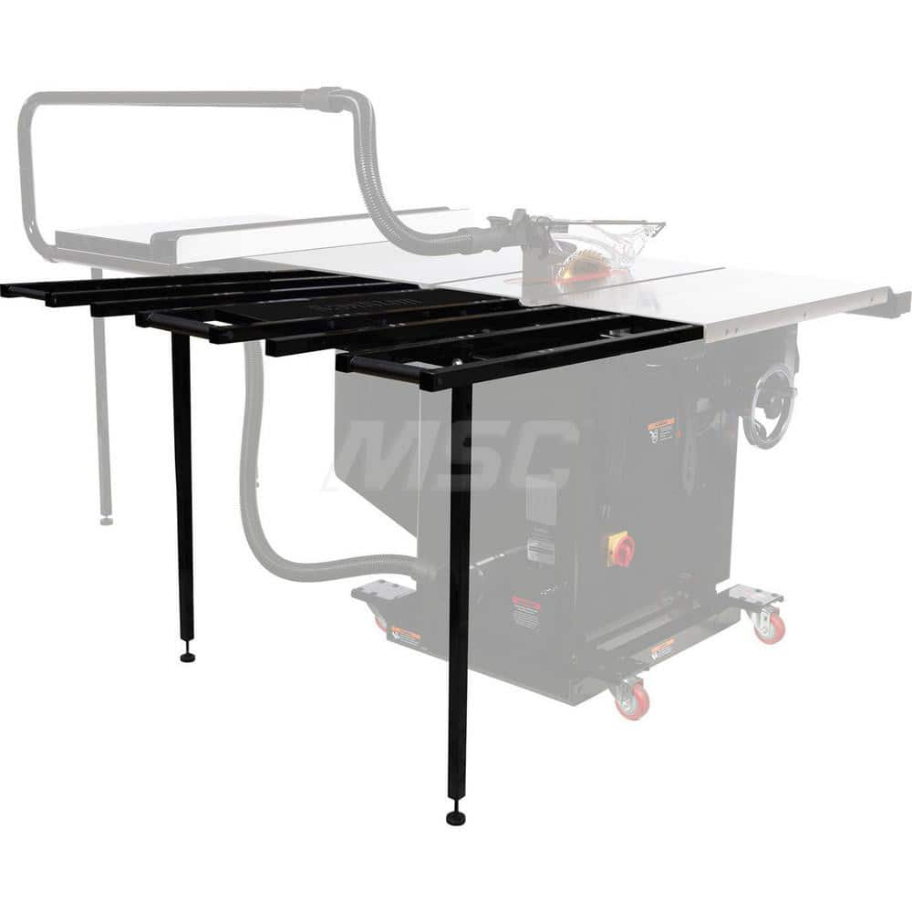 Table Saw Accessories; Product Type: Folding Outfeed Table; Additional Information: Stamped Steel Support Plate; Powder Coated Steel Construction; Three Roller Bars; Adjustable Feet; 250lb. Capacity; Machine Compatibility: SawStop Table Saw; ICS, PCS; Mac