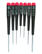 7 Piece - Precision Slotted & Phillips Screwdriver Set - #26190 - Includes: Phillips #00 - 1 Slotted 1.5 - 3mm - Eagle Tool & Supply