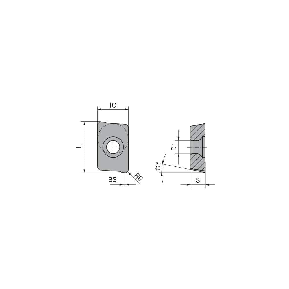 Milling Insert:  APHT 100302FR-27P AMZ,  AMZ,  Solid Carbide N/A Finish,