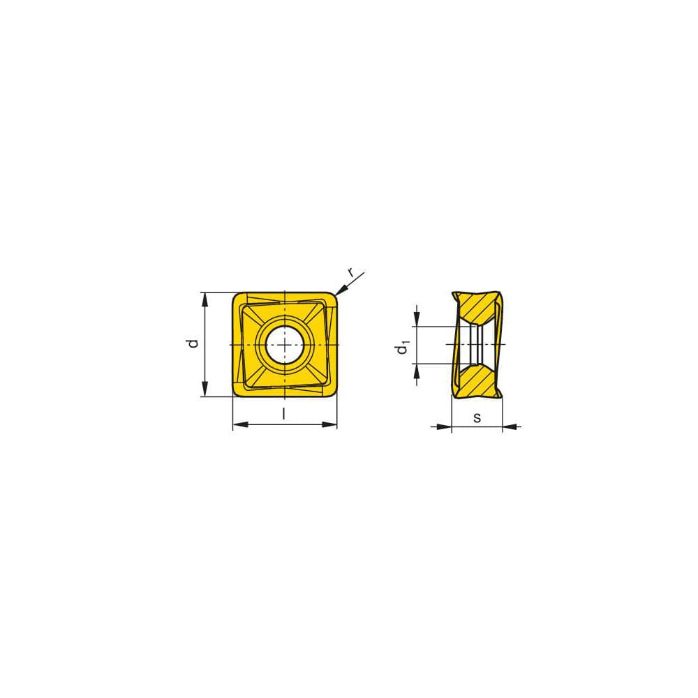 Milling Insert:  SNHU 120408SR-R50 CTCK215,  CTCK215,  Solid Carbide N/A Finish,
