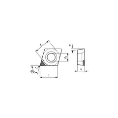 Turning Insert:  CCGW432FN_A3 CTBS10U,  Polycrystalline Cubic Boron Nitride Uncoated Finish,  Neutral,  1/2″ Inscribed Circle,  0.0315″ Corner Radius,  80.0 &deg N/A Diamond,  Series  CCGW