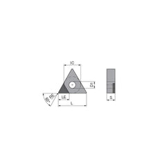 Turning Insert:  TNGA332FN_A3 CTBH20U,  Polycrystalline Cubic Boron Nitride TiCN Finish,  Neutral,  0.0315″ Corner Radius,  60.0 &deg N/A Triangle,  Series  TNGA