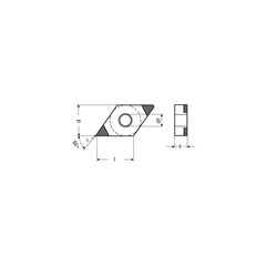 Turning Insert:  PDNGA441SN014EB3,  Polycrystalline Cubic Boron Nitride TiN Finish,  Neutral,  1/2″ Inscribed Circle,  0.0157″ Corner Radius,  55.0 &deg N/A Diamond,  Series  DNGA