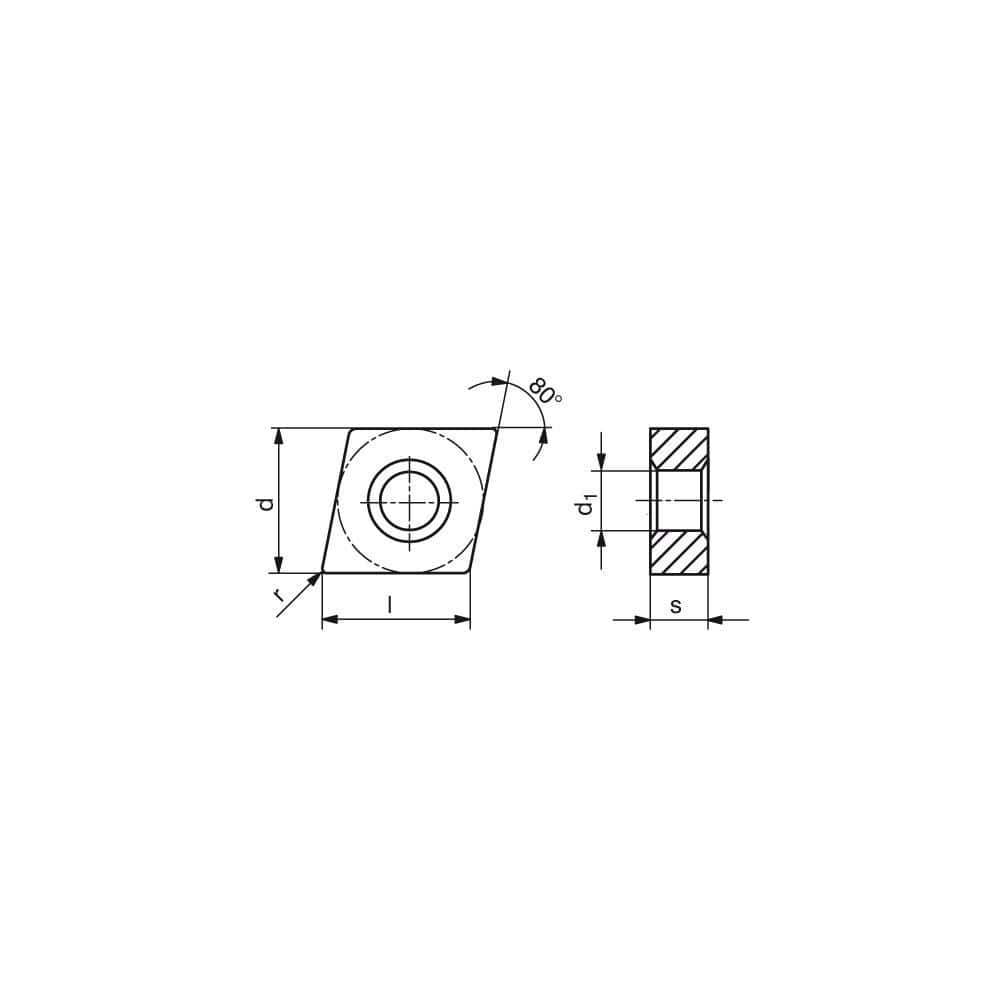 Turning Insert:  CNMG642ENM70 CTCP135P,  Solid Carbide TiCN, Al2O3 & TiN Finish,  Neutral,  3/4″ Inscribed Circle,  0.0315″ Corner Radius,  80.0 &deg N/A Diamond,  Series  CNMG