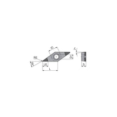 Turning Insert:  VCGW2205TN013EB4,  Polycrystalline Cubic Boron Nitride TiCN Finish,  Neutral,  1/4″ Inscribed Circle,  0.0079″ Corner Radius,  35.0 &deg N/A Diamond,  Series  VCGW