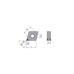 Turning Insert:  CNGA432FN_K3-Q CTBH20C,  Polycrystalline Cubic Boron Nitride TiCN Finish,  Neutral,  1/2″ Inscribed Circle,  0.0315″ Corner Radius,  80.0 &deg N/A Diamond,  Series  CNGA