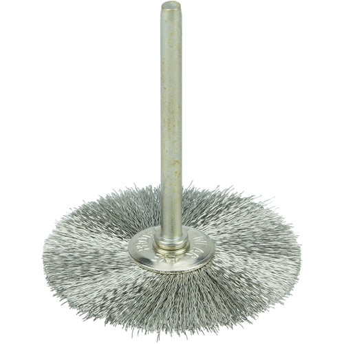 1-1/2″ Miniature Wire Wheel, .005″ Stainless Steel Fill, 1/8″ Stem - Eagle Tool & Supply