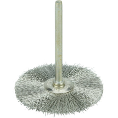 1-1/2″ Miniature Wire Wheel, .005″ Stainless Steel Fill, 1/8″ Stem - Eagle Tool & Supply