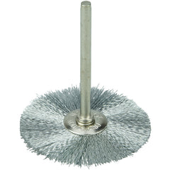 1-1/2″ Miniature Wire Wheel, .005″ Steel Fill, 1/8″ Stem - Eagle Tool & Supply