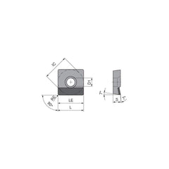 Turning Insert:  SCGT32.51FN_A4 CTDPS30,  Polycrystalline Diamond Uncoated Finish,  Neutral,  0.0157″ Corner Radius,  90.0 &deg N/A Square,  Series  SCGT