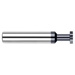0.3750″ (3/8″) Cutter Diameter × 0.0300″ Width × 0.5620″ (9/16″) Neck Length Carbide Square Standard Keyseat Cutter, 8 Flutes, AlTiN Coated - Exact Industrial Supply