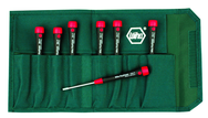 7 Piece - 1/16 - 5/32" - Pico Finish Precision Ball End Hex Inch Screwdriver Set in Canvas Pouch - Eagle Tool & Supply