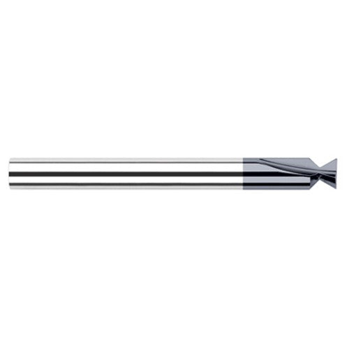 Dovetail Cutters - 0.1250″ (1/8″) Cutter Diameter 60° included Carbide Dovetail Cutter, 2 Flutes, AlTiN Coated - Exact Industrial Supply