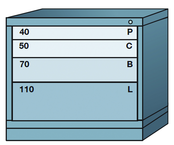 Desk-Standard Cabinet - 4 Drawers - 30 x 28-1/4 x 26-7/8" - Single Drawer Access - Eagle Tool & Supply