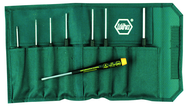 8 Piece - .050; 1/16; 5/64; 3/32; 7/64; 1/8; 9/64; 5/32" - Precision ESD Safe Hex Inch Screwdriver Set in Canvas Pouch - Eagle Tool & Supply