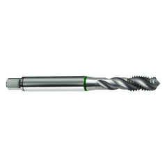 ‎M5 × 0.8 3FL 6H Cobalt Spiral Flute Full Bott Green Ring Tap-Bright FORM-E-40 Degree Helix - Eagle Tool & Supply