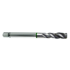 ‎M6 × 1.0 3FL 6H Cobalt Spiral Flute Full Bott Green Ring Tap-Bright FORM-E-40 Degree Helix - Eagle Tool & Supply