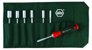 8 Piece - Drive-Loc VI Interchangeable Set Nut Wiha Driver Inch - #28196 - Includes: 3/16; 1/4; 5/16; 11/32; 3/8; 7/16 and 1/2" - Canvas Pouch - Eagle Tool & Supply