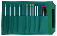 10 Piece - Drive-Loc VI Interchangeable Set - #28199 - Includes: Torx® T6 x T8; T7 x T9; T10 x T15; T20 x T25; Slotted 4.0; 6.0; Phillips #1 #2; Hex 3/32 x 7/64; 1/8 x 9/64; 5/32 x 3/16 - Canvas Pouch - Eagle Tool & Supply