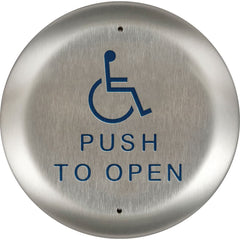 Dorma Kaba - Push Plates; Type: Round Push Plate ; Overall Length (Inch): 4-1/2 ; Finish/Coating: Brushed - Exact Industrial Supply