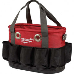 Milwaukee Tool - 24 Pocket, Ballistic Nylon, Black/Red Tool Bag - Eagle Tool & Supply