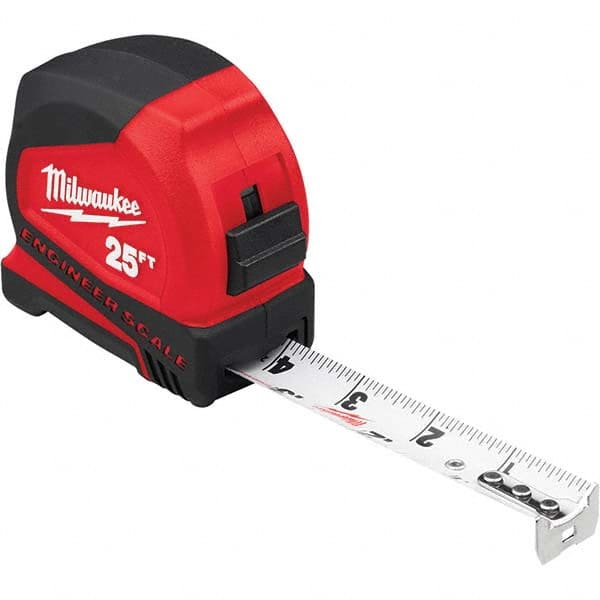 Milwaukee Tool - 25' x 1" White Blade Tape Measure - Eagle Tool & Supply