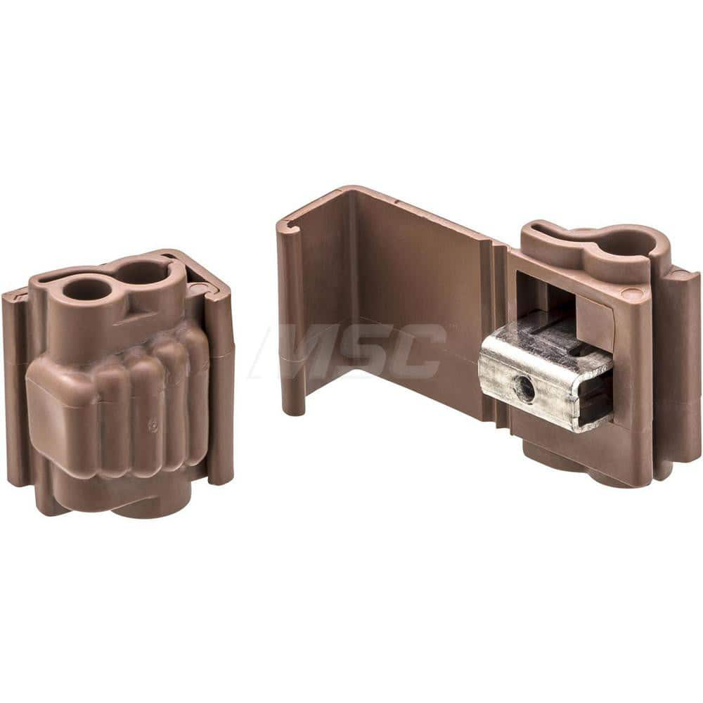 3M - Quick Splice Connectors; Terminal Type: Run; Tap ; Compatible Wire Size (AWG): 18-14 (Tap), 12-10 (Run) ; Number of Wire Entries: 2 ; Color: Brown ; Termination Method: IDC ; Maximum Operating Temperature (F): 221 - Exact Industrial Supply