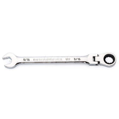 GEARWRENCH - Combination Wrenches; Type: Flex Head ; Tool Type: Ratcheting ; Size (Inch): 9/16 ; Number of Points: 12 ; Finish/Coating: Full Polish Chrome ; Material: Alloy Steel - Exact Industrial Supply