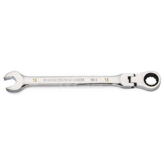 GEARWRENCH - Combination Wrenches; Type: Flex Head ; Tool Type: Ratcheting ; Size (mm): 13 ; Number of Points: 12 ; Finish/Coating: Full Polish Chrome ; Material: Alloy Steel - Exact Industrial Supply