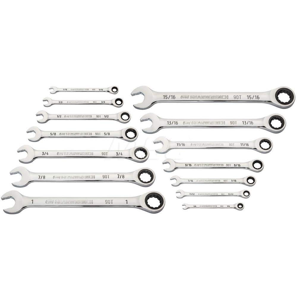 GEARWRENCH - Wrench Sets; Tool Type: Combination Wrench Set ; System of Measurement: Inch ; Size Range: 1/4 - Exact Industrial Supply