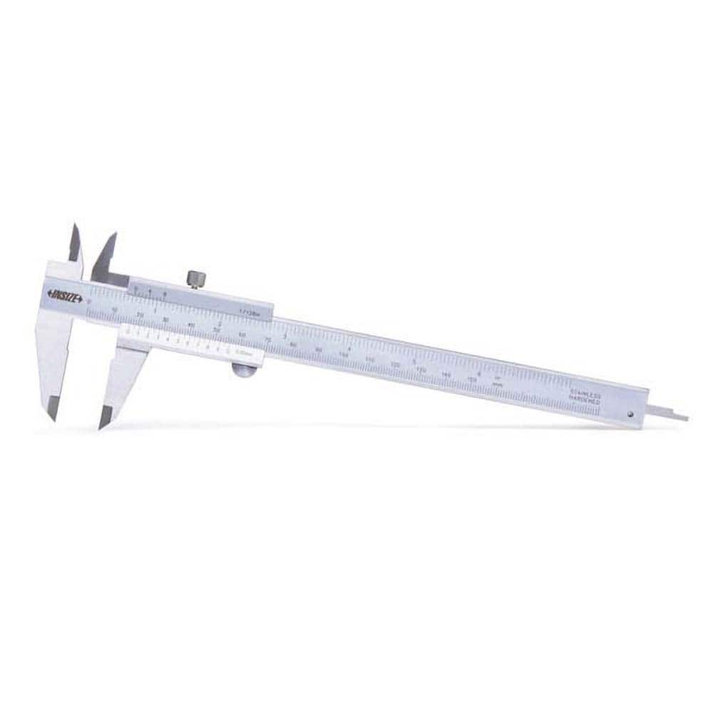 Insize USA LLC - Vernier Calipers; Minimum Measurement (mm): 0.00 ; Minimum Measurement (Decimal Inch): 0.0000 ; Maximum Measurement (Decimal Inch): 6.0000 ; Maximum Measurement (mm): 150.00 ; Graduation (mm): 0.05 ; Jaw Depth (mm): 40.00 - Exact Industrial Supply