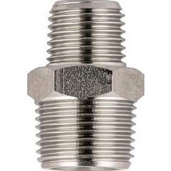 Aignep USA - Stainless Steel Pipe Nipples & Pipe; Style: Reducing Nipple ; Pipe Size: 3/8 X 1/8 (Inch); Length (Inch): 1 ; Material Grade: 316L Stainless Steel - Exact Industrial Supply