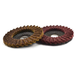 Flap Disc: 4-1/2″ Dia, 7/8″ Hole, Aluminum Oxide, Type 27 Non-Woven, Coarse Grade, Non-Woven & Nylon-Backed, 13,300 RPM