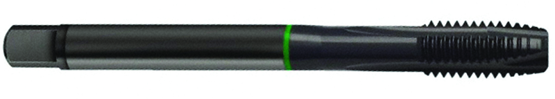 12-28 Dia. - 2B - 3 FL - Cobalt Plug Green Ring Tap - Blk-Ox FORM-B DIN 374 - Eagle Tool & Supply