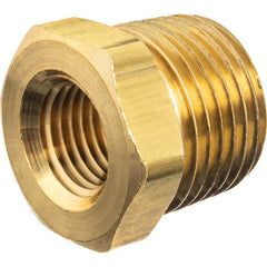 USA Sealing - Brass & Chrome Pipe Fittings; Type: Hex Bushing ; Fitting Size: 1 x 3/4 ; End Connections: MNPT x FNPT ; Material: Brass ; Pressure Rating (psi): 125 ; Finish/Coating: Uncoated - Exact Industrial Supply