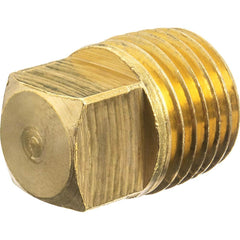 USA Sealing - Brass & Chrome Pipe Fittings; Type: Solid Square Head Plug ; Fitting Size: 1-1/4 ; End Connections: MBSPT ; Material: Brass ; Pressure Rating (psi): 125 ; Finish/Coating: Uncoated - Exact Industrial Supply